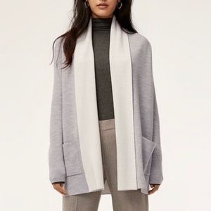 Babaton Beekman cardigan in grey and cream, size medium